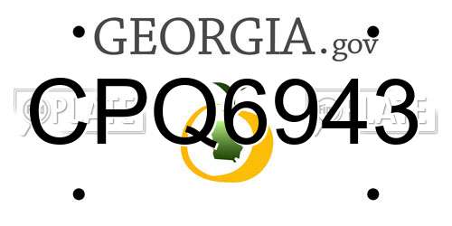 CPQ6943 Georgia License Plate