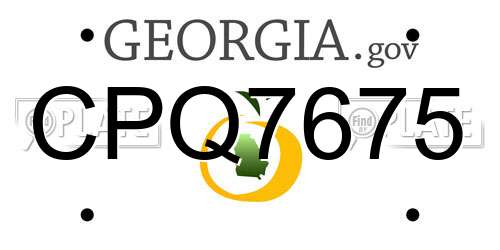 CPQ7675 Georgia License Plate