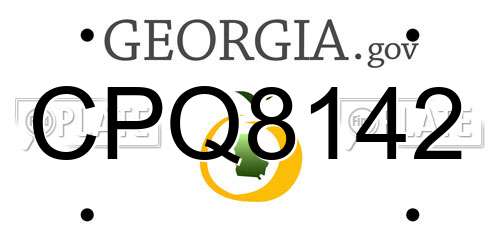 CPQ8142 Georgia License Plate