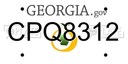 CPQ8312 Georgia License Plate