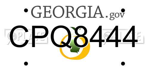 CPQ8444 Georgia License Plate