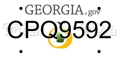 CPQ9592 Georgia License Plate