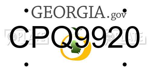 CPQ9920 Georgia License Plate