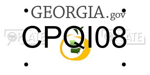 CPQI08 Georgia License Plate