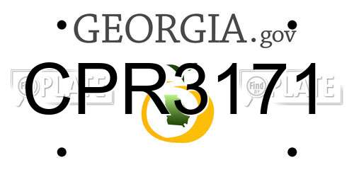 CPR3171 Georgia License Plate