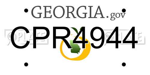 CPR4944 Georgia License Plate