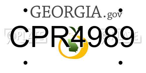 CPR4989 Georgia License Plate