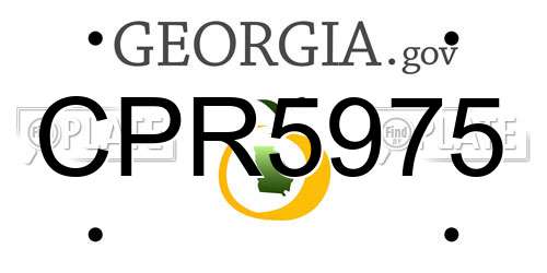 CPR5975 Georgia License Plate