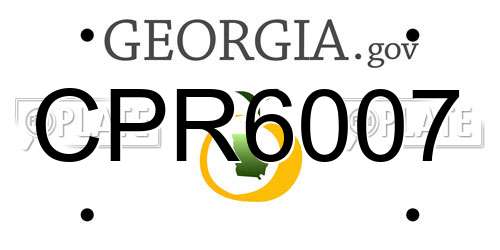 CPR6007 Georgia License Plate