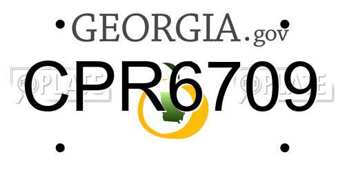 CPR6709 Georgia License Plate