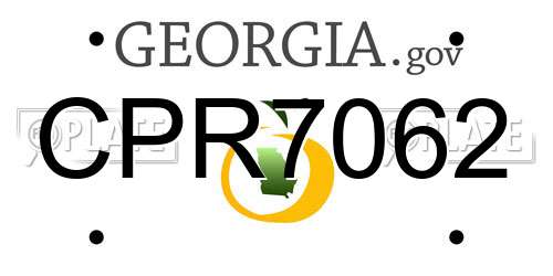 CPR7062 Georgia License Plate