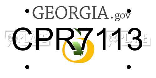 CPR7113 Georgia License Plate