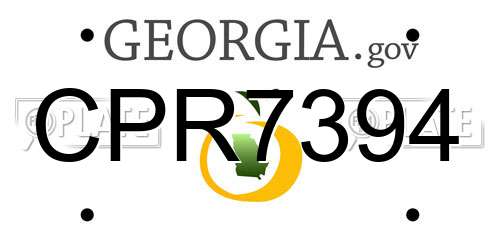 CPR7394 Georgia License Plate