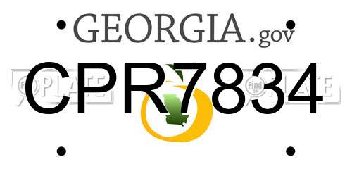 CPR7834 Georgia License Plate