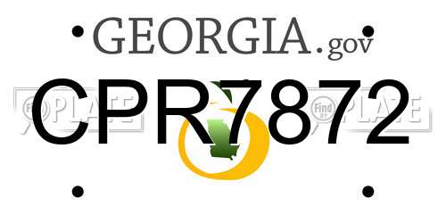 CPR7872 Georgia License Plate
