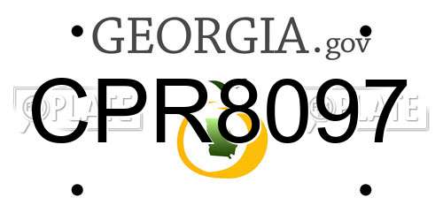 CPR8097 Georgia License Plate