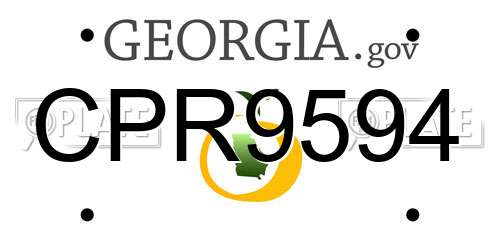 CPR9594 Georgia License Plate