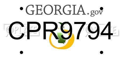 CPR9794 Georgia License Plate