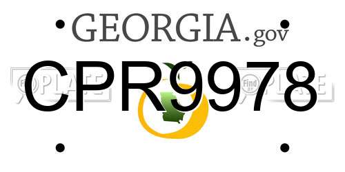 CPR9978 Georgia License Plate