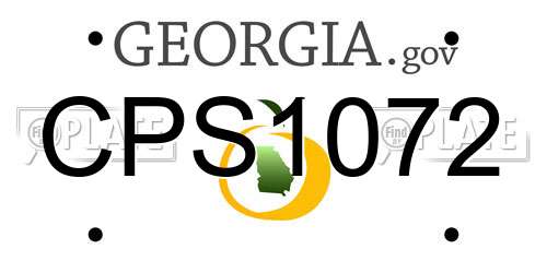 CPS1072 Georgia License Plate