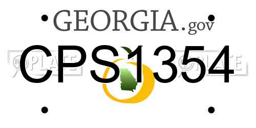 CPS1354 Georgia License Plate