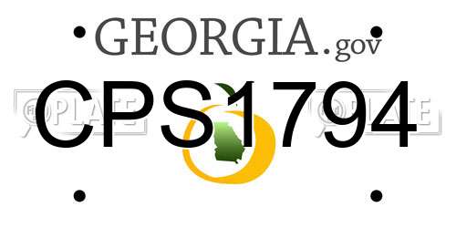 CPS1794 Georgia License Plate