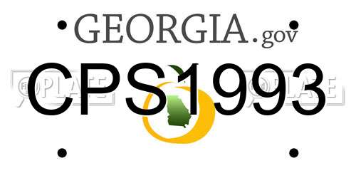 CPS1993 Georgia License Plate
