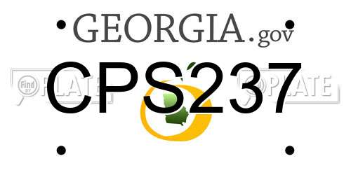 CPS237 Georgia License Plate