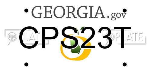 CPS23T Georgia License Plate