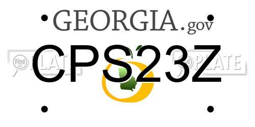 CPS23Z Georgia License Plate