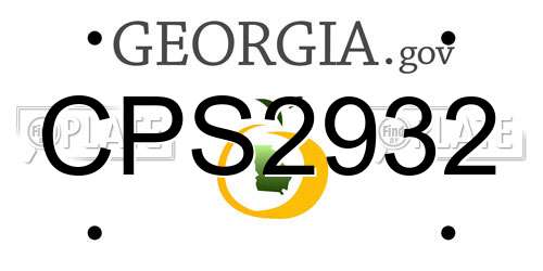 CPS2932 Georgia License Plate