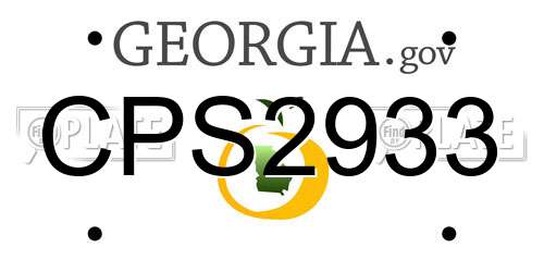 CPS2933 Georgia License Plate