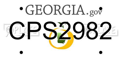 CPS2982 Georgia License Plate