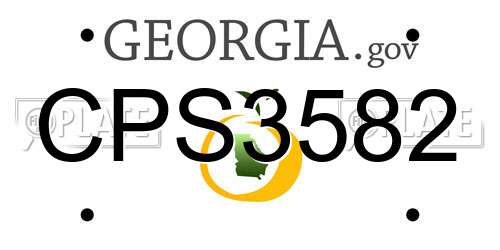 CPS3582 Georgia License Plate