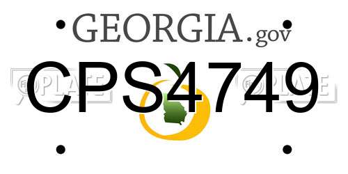 CPS4749 Georgia License Plate