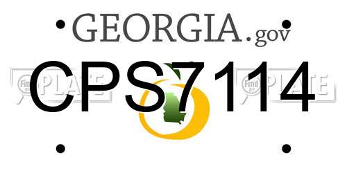 CPS7114 Georgia License Plate