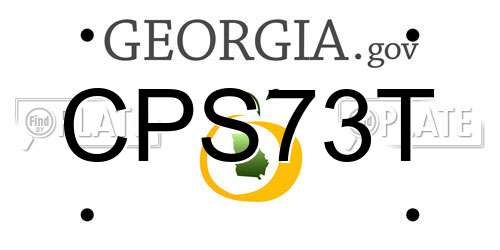 CPS73T Georgia License Plate