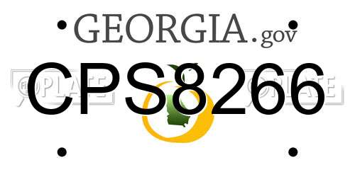 CPS8266 Georgia License Plate