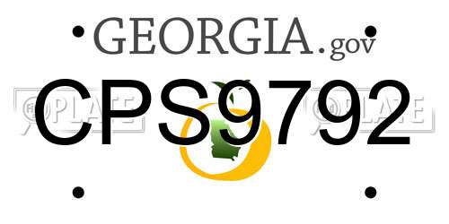 CPS9792 Georgia License Plate