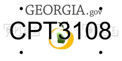 CPT3108 Georgia License Plate