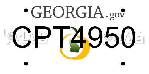 CPT4950 Georgia License Plate