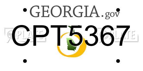 CPT5367 Georgia License Plate