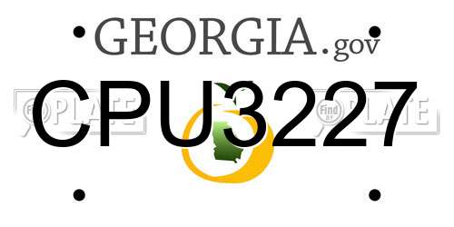 CPU3227 Georgia License Plate