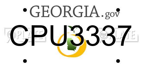 CPU3337 Georgia License Plate