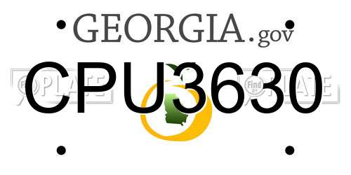 CPU3630 Georgia License Plate