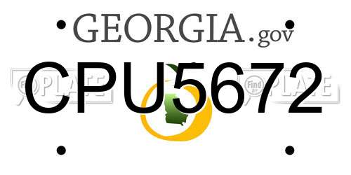CPU5672 Georgia License Plate