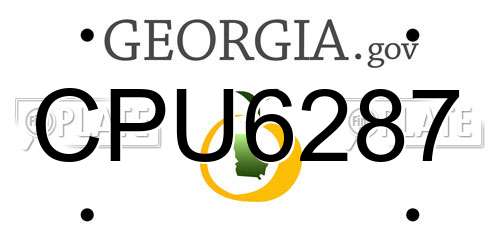 CPU6287 Georgia License Plate