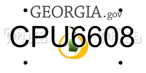 CPU6608 Georgia License Plate