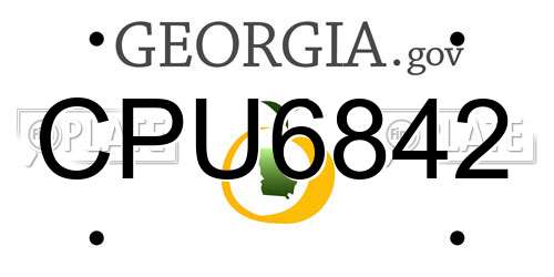 CPU6842 Georgia License Plate