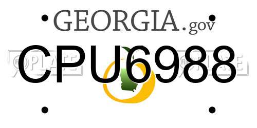 CPU6988 Georgia License Plate